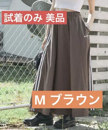 CONVERSE 컨버스 라인 플레어 롱 스커트 브라운 M