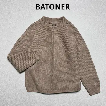 새상품급 BATONER 편아제 시그니처 크루넥 니트 로우 게이지 바토너