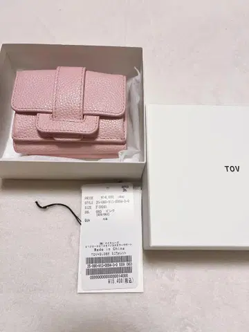 TOV 핑크 3단 폴더형 지갑 박스 포함