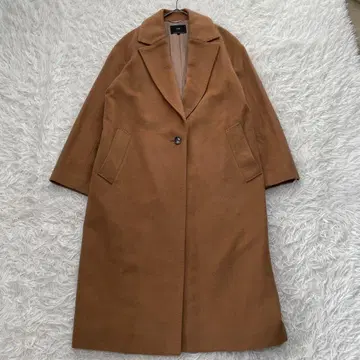 새상품급 23구 체스터 코트 캐시미어 혼방 카멜 36 S 상당