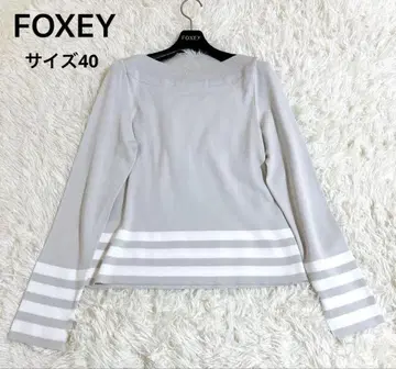 폭시 FOXEY 플라주 긴팔 니트 그레이지 보더 사이즈 40