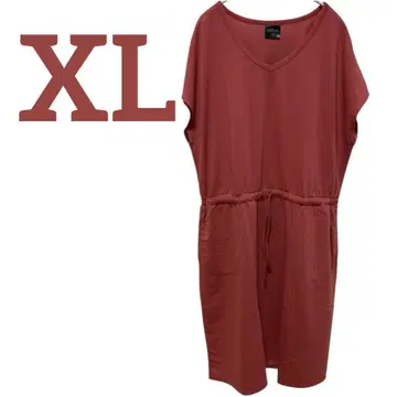 32COOL 빨간색 V넥 XL 원피스 포켓 부착