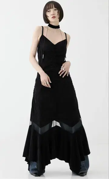 fetico 별주 velour cut hem dress