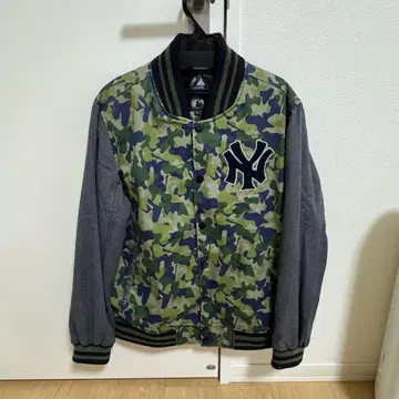 majestic 바시티 자켓 자켓 카모플라쥬 뉴욕 양키스