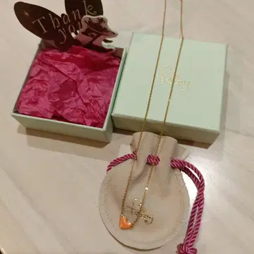 하트 모양 목걸이 오렌지 리카