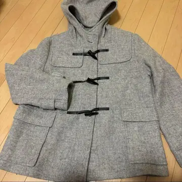 그레이 더플 코트 후드 부착 지유 여성용