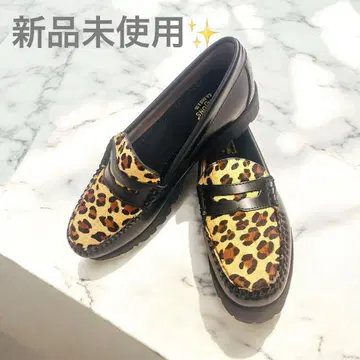 미사용 WEJUN'S G.H BASS 레오파드 무늬 로퍼 송치 37