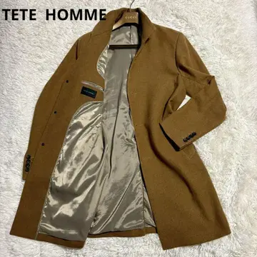 TETE HOMME 테트옴므 스탠드 카라 체스터 코트 캐시미어 혼방