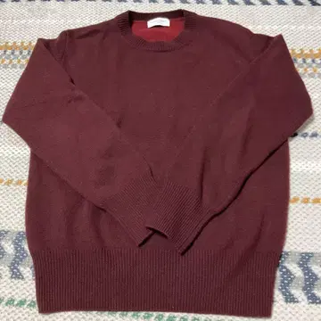 Rencontrant 버건디 크루넥 니트