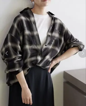 SLOBE IENA 비에라 체크 루즈 셔츠 2024AW 블랙