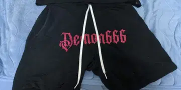 Demon666 글리터 숏팬츠 블랙