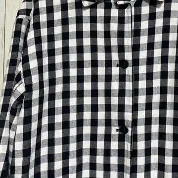 칸나님 깅엄 체크 롱 코트 미사용 면린넨