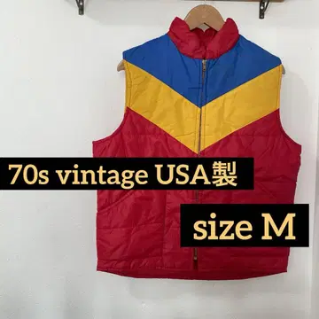 70s vintage 다운 베스트 USA제 레드 TARON