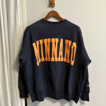 BEAMS Champion x MINNANO 맨투맨 네이비