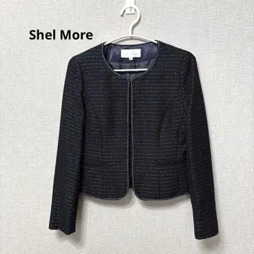 새상품급 Shel More 노카라 자켓 네이비 M 사이즈 네이비 컬러