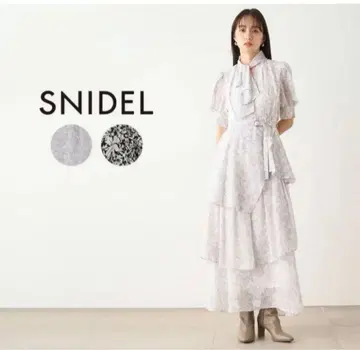 새상품 택 포함 SNIDEL 플라워 프린트 롱 드레스 사이즈 1
