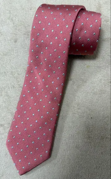 ATELIER F&B 핑크 도트 무늬 넥타이
