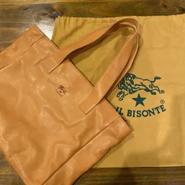 새상품 IL BISONTE 브라운 야키누메 가죽 토트백