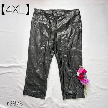 빅 사이즈 인조 가죽 팬츠 하의 빅 사이즈 블랙 [ 4XL ]