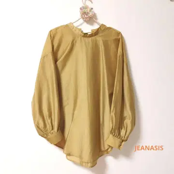 지나시스 루즈핏 실루엣 백리본 블라우스 상의