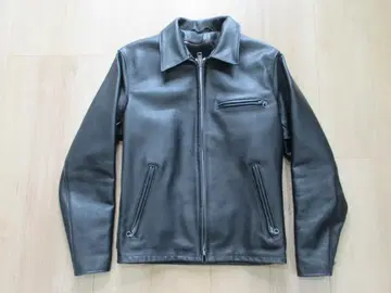SCHOTT USA 643 블랙 가죽 싱글 라이더 자켓