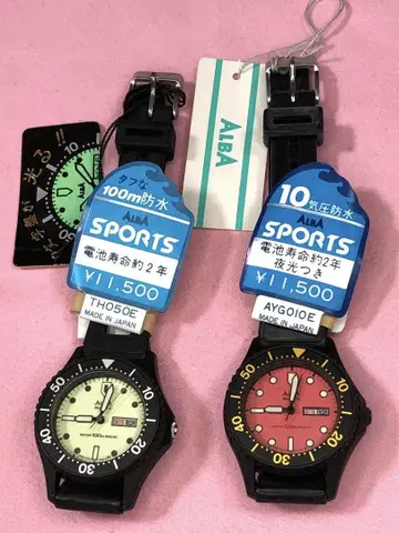 초레어 미사용 여성용 SEIKO ALBA 다이버 2개 묶음 새상품 배터리