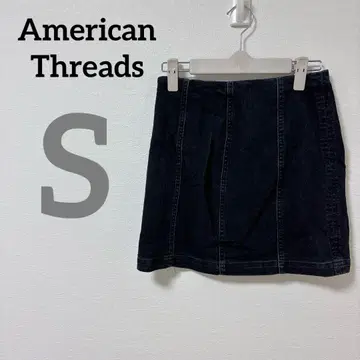 American Threads [ S ] 데님 스커트 블랙 미니 스커트