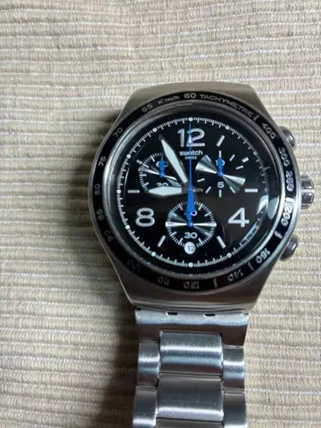 Swatch 아이러니 크로노그래프 메탈 아날로그 손목시계