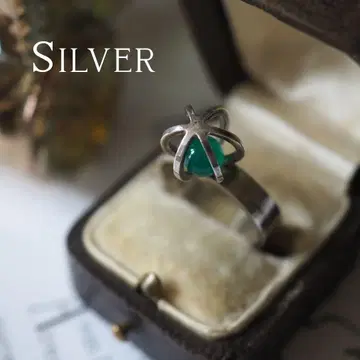 SILVER 925 반지 마노 그린 마노 13호