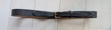 브라운 가죽 벨트 골드 컬러 버클