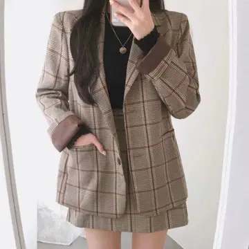 mixxmix 체크 자켓 한국