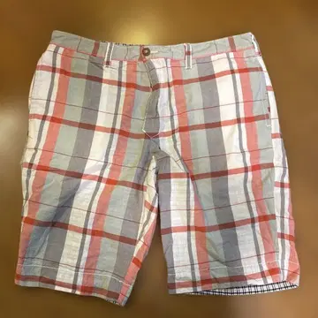체크 무늬 숏팬츠 허리 80cm