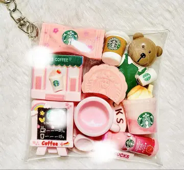 가챠 채움 묶음 판매 카페 데코 부품 곰 파우치 핑크 계열