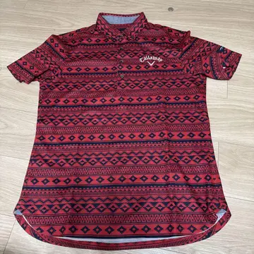 캘러웨이 피케 셔츠 빨간색에 파랑 무늬 사이즈 L