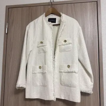 GREEN LABEL RELAXING 노카라 자켓 아이보리