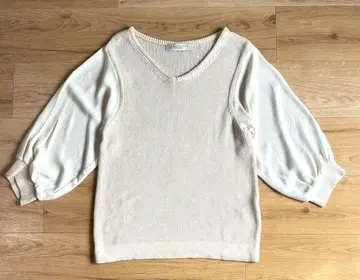 UNITED ARROWS 니트 쉬폰 상의 도킹