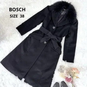 새상품급 BOSCH 롱 코트 숄카라 여배우 옷깃 캐시미어 혼방 A라인