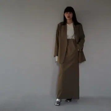 etretokyo 컷오프 롱 서스펜더 스커트