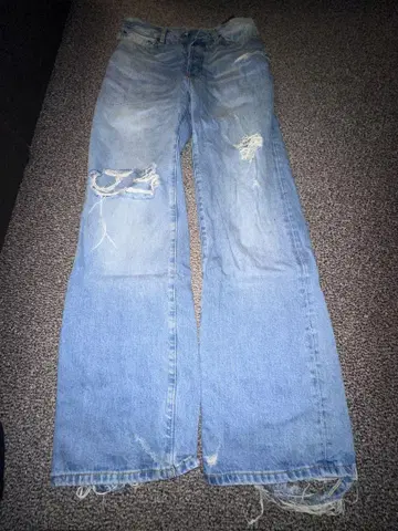 ZARA 데미지 배기 데님 팬츠