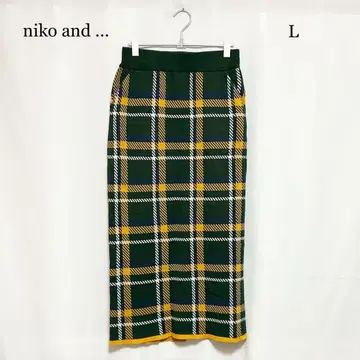 0482 niko and - 체크 니트 스커트 L 사이즈