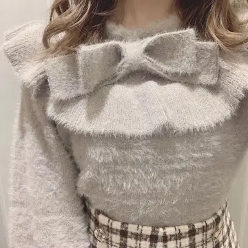 evelyn 리본 샤기 니트