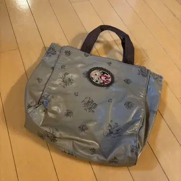 꽃무늬 프린트 그레이 빅 토트백