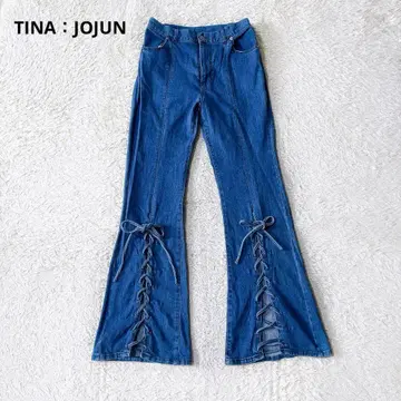 TINA: JOJUN 레이스업 데님 팬츠 y2k 헤이세이 갸루 플레어 M