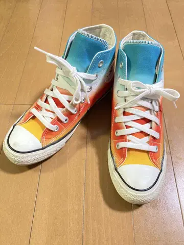 컨버스 올스타 하이컷 스니커즈 오렌지/블루 24.5cm