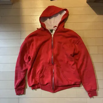 Russell 80s 짧은 기장 지퍼 후드티