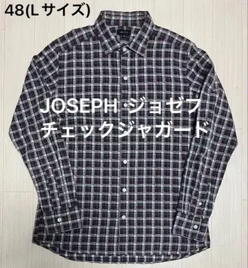 새상품급 JOSEPH HOMME 조세프옴므 긴팔 체크 자카드 셔츠