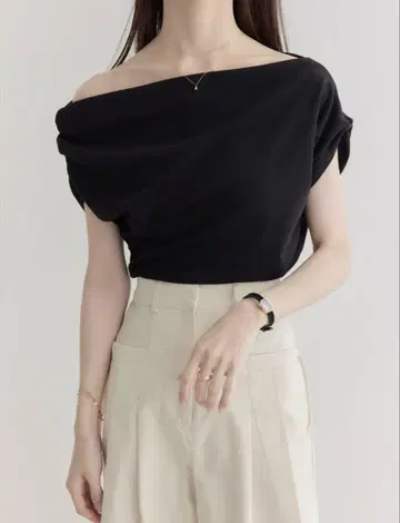 amel asymmetry drape tops / black