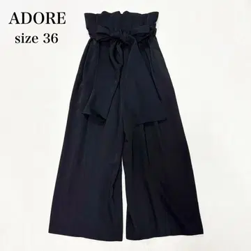 [ 컨디션 최상 ] ADORE 어도어 드라이 조젯 리본 벨트 와이드 팬츠
