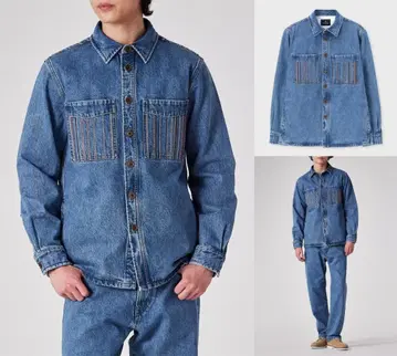 25SS/미사용 PS Paul Smith 스티치 데님 셔츠 블루종