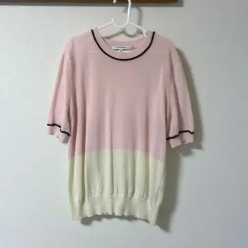 CARVEN 반팔 니트 XS 핑크 화이트